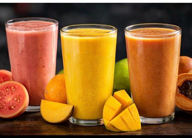 Guava, mango and mamey smoothies