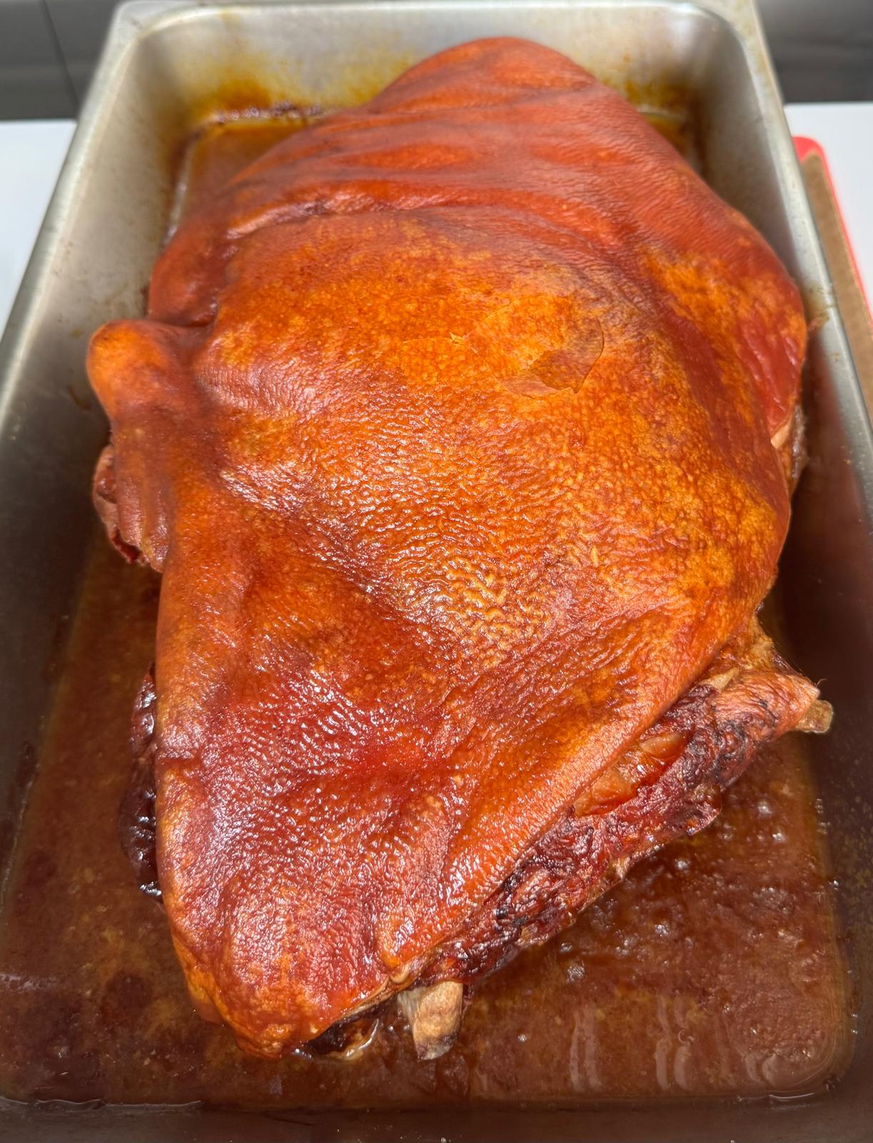 Roast pork fresh from the oven